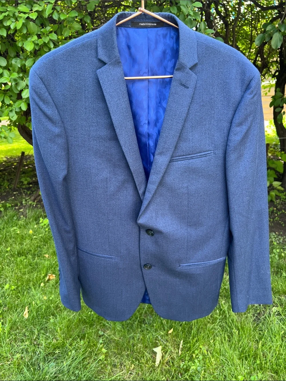 👔Slim Fit Bar III Men's Navy Blue Tailored Blazer / Sport Coat - 38R